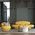 Lobelia Round Shaped Boucle Sofa 3-Seater Sofa in White/Yellow
