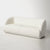 Moore White Curved Sofa 3-Seater Boucle Sofa Gray Upholstery Sofa