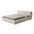 Watts White Technical Fabric Modern Upholstered Headboard Bed Frame King Size