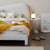 Yana White Boucle Minimalist Shaped Headboard Bed Frame King Size