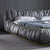 Easton Black Suede fabric Luxury Bed Frame Queen Size