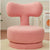 Eileen Boucle Pink Lounge Chair White Swivel Chair