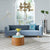 Abri White Boucle Fabric Minimalist 3-Seater Sofa Velvet Blue Couch