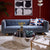 Abri White Boucle Fabric Minimalist 3-Seater Sofa Velvet Blue Couch