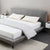 Amaya Boucle Gray Simple Bed Frame King Size