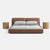 Bates Brown Technical Fabric Cube Headboard Minimalist Bed Frame King Size