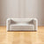 Bennett White Boucle 2-Seater Loveseat Stipe Arm Sofa