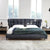 Chad Blue Technical Fabric Wide Headboard Bed Frame King Size