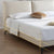 Clara White Suede Fabric Modern Bed Frame King Size
