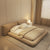 Cullen Suede Fabric Contemporary Minimalist Wide Headboard Bed Frame/Bedside Table