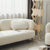 Cyrus Teddy Fleece Fabric 3-Seater Sofa White Curved Sofa