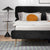 Darryl Flannelette Bed Frame Queen Size in Black/White/Blue