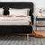 Darryl Flannelette Bed Frame Queen Size in Black/White/Blue