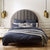 Devonte Flannelette Vintage High Headboard Bed Frame Queen Size in Beige/Blue/Gray/Red