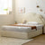 Dillian Suede Fabric White Cloud Shape Headboard Bed Frame Queen Size