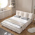 Elvis White Flannelette Fabric Bed Frame Queen Size