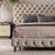Elyse Brown Flannelette Fabric High-back Bed Frame Queen Size