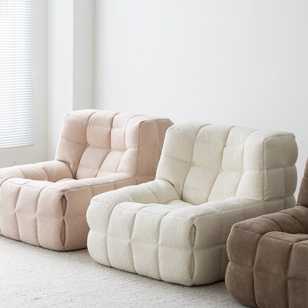 Fabric Armless Sofa 3-Seater Couch Lounge Sofa– CASASPACE