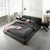 Harlee Black Microfiber Leather Bed Frame King Size
