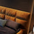 Hassan Yellow Suede Fabric High Headboard Bed Frame Queen Size