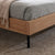 Heron Brown Microfiber Leather Modern Bed Frame Queen Size