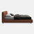 Itotia Brown Microfiber Leather Bed Frame King Size