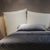 Ives White Fabric  Special Shaped Headboard Luxury Modern Bed Frame King Size