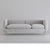 Ivy White Flannelette Fabric 3-Seater Sofa