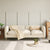 Ivy White Flannelette Loveseat Fabric 2-Seater Sofa