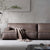 Jana Brown Suede Fabric 3-seater Sofa