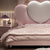Maci Heart Shaped Headboard Upholstered Pink microfiber leather Bed Frame Queen Size