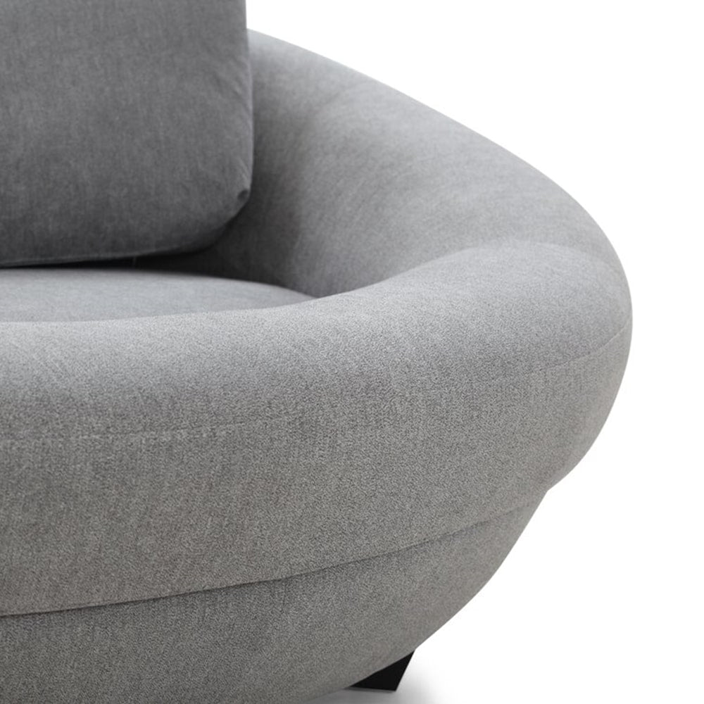 Murray Velvet Gray Round Shaped Loveseat 2Seater Lounge Sofa CASASPACE