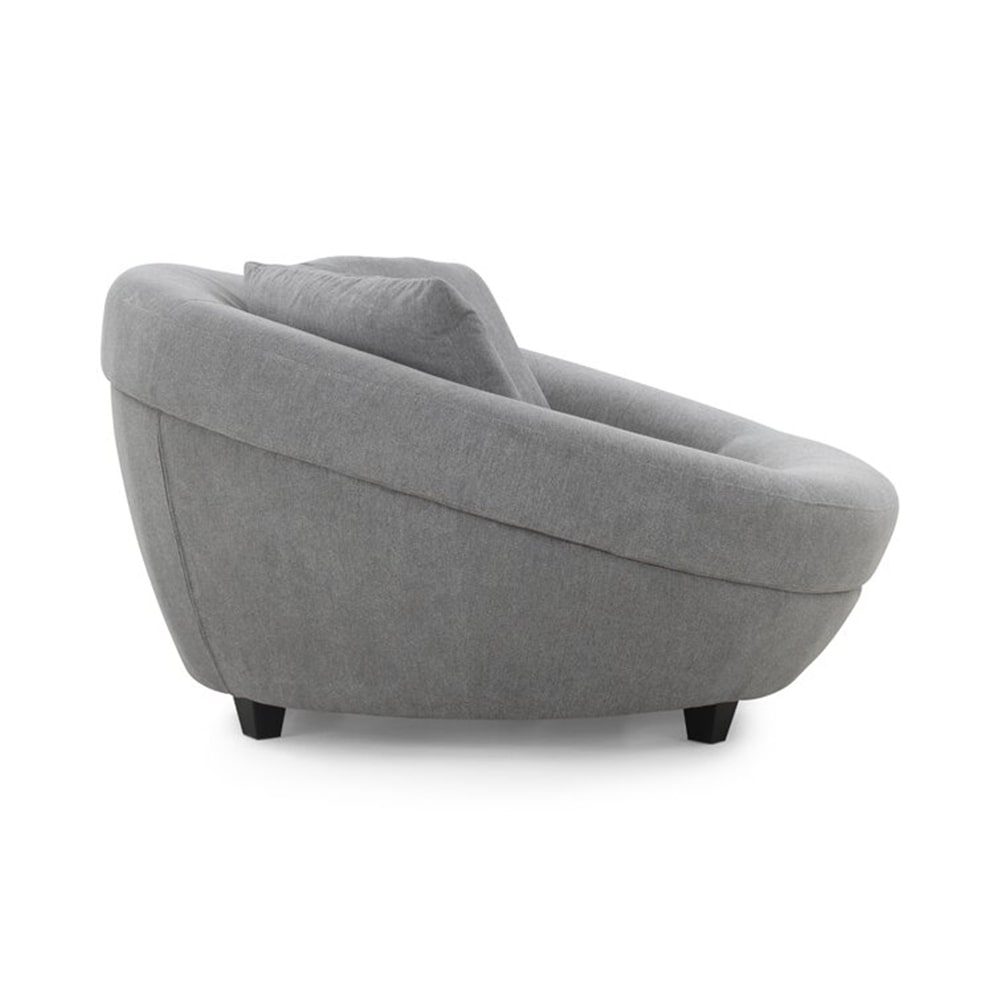 Murray Velvet Gray Round Shaped Loveseat 2Seater Lounge Sofa CASASPACE