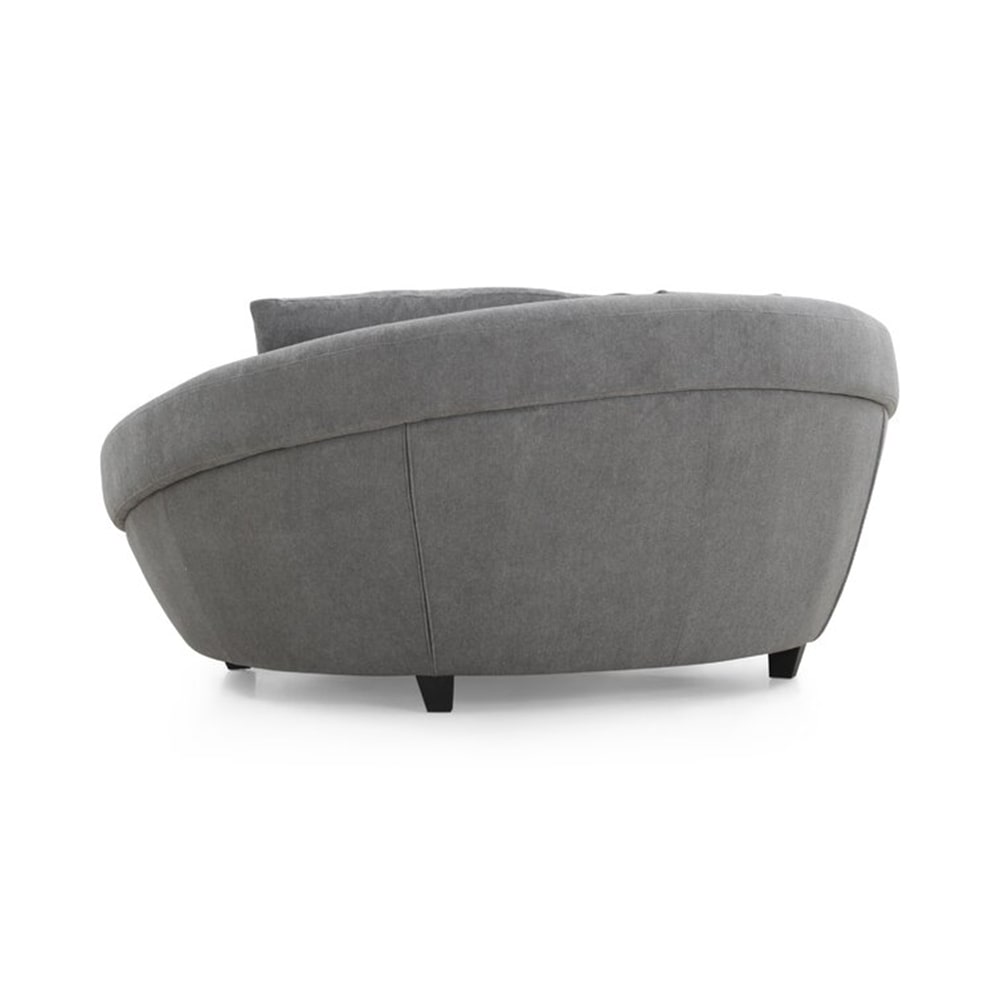 Murray Velvet Gray Round Shaped Loveseat 2Seater Lounge Sofa CASASPACE