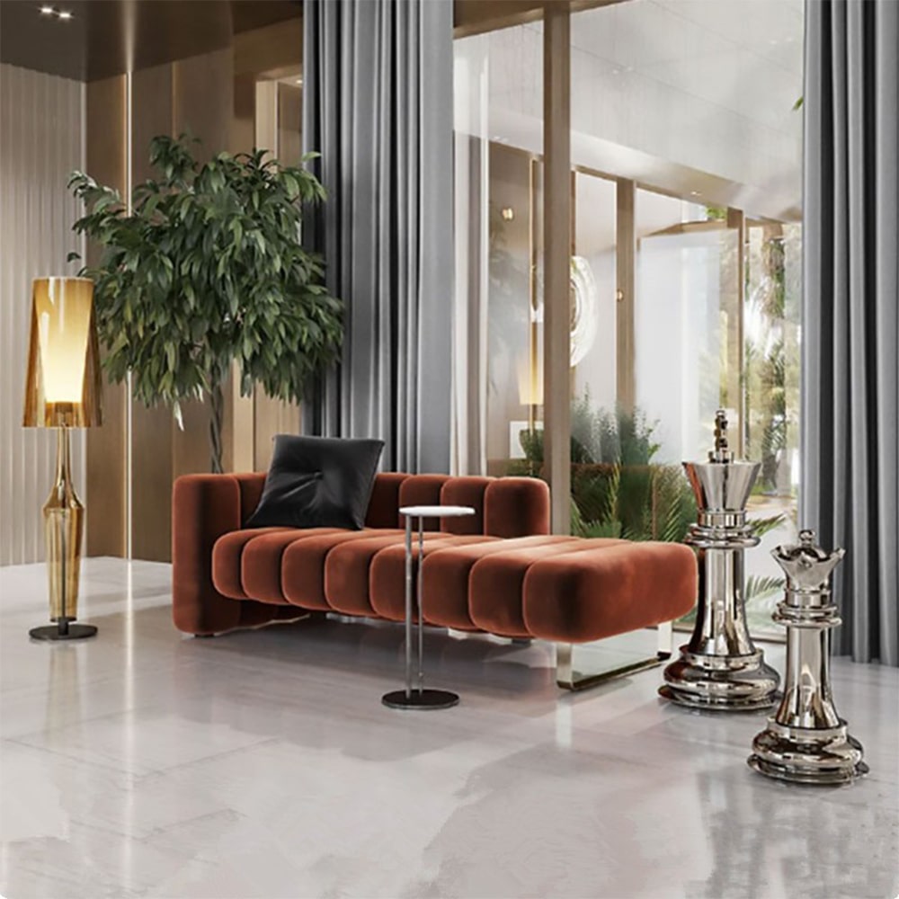 Nataly Velvet Fabric Reception Sofa 2-Seater Recliner Sofa– CASASPACE