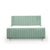 Nathaly Fabric Stripe Pattern Bed Frame Queen Size in Mint Green/ Gray