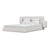 Noemi White Fabric Minimalist Bed Frame Queen Size