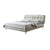 Noral White Technical Fabric Upholstered Bed Frame Queen Size