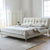 Noral White Technical Fabric Upholstered Bed Frame King Size
