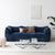 Nya Blue Fabric Arm Sofa 2-Seater Shaped Loveseat