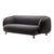 Royce Black Fabric Sofa Round Shaped 2-Seater Loveseat