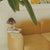 Skyla Flannelette Yellow/Brown 2-Seater Modular Cube Loveseat  Sofa