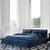 Tessa Modern Suede Fabric Blue/Grey Bed Frame King Size