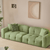 Venecia Velvet Fabric 2-Seater Sofa in White/Green/Yellow/Gray